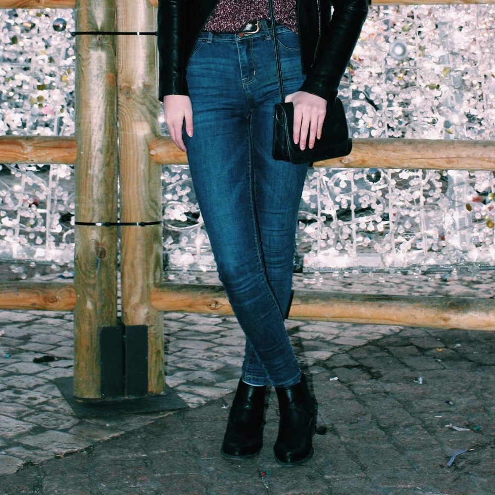 Fashion Nova high rise dark wash jeans